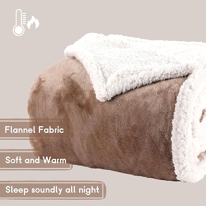 Heated Blanket Electric Blanket Full Size 72''x84'', Soft Flannel Heating Blanket with 1-10 Hour Auto Off - 6 Heat Settings - Machine Washable - Brown