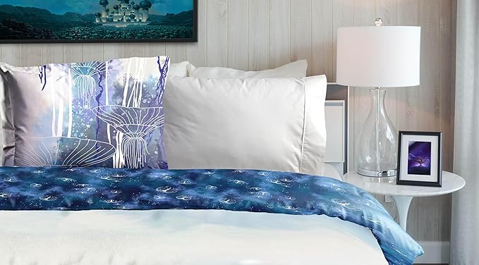 Jay Franco Duvet Cover Set with Sham & Pillowcase – Ultra-Soft Linen Feel Bedding for Room Decor, COVER ONLY Comforter NOT Included, Blue - Avatar, 2 Piece Twin