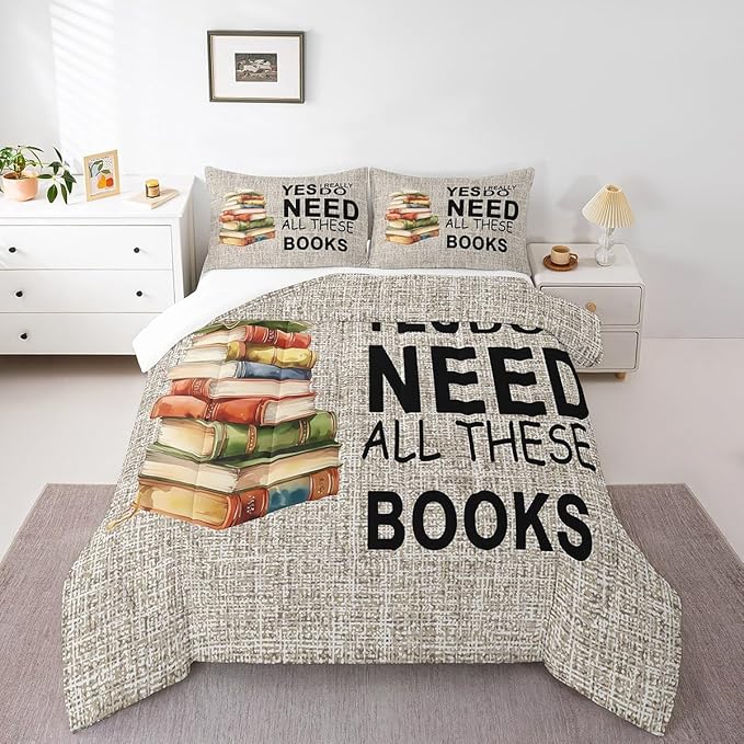 Castle Fairy Books Pattern Comforter Set,Book Lover Bedding Set for Kids Girls Women,Adults Book Comforter,Watercolor Quilted Duvet Set Bedroom Collection Twin Size 2Pcs