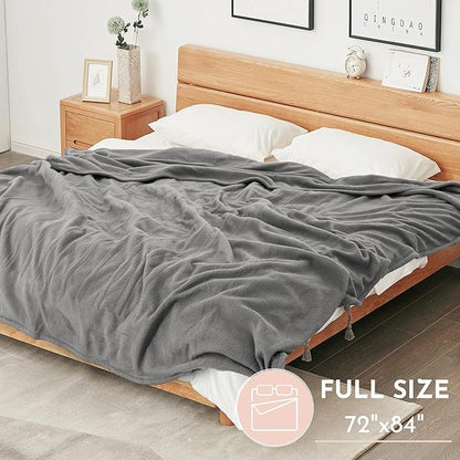 Electric Heated Blanket 72" x 84" Full Size Soft Polar Fleece Heated Blanket, 4 Heating Levels and 10 Hours Auto Off with Machine Washable - Light Grey