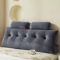 YOUR MOON Wedge Headboard Pillow Queen with 2 Pack Neck Roll Pillows, Triangular Wedge Backrest Pillow Headboard for Bed,Daybed,and Lounging, Large Bed Bolster Pillows,Dark Gray