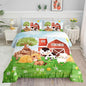 Kids Comforter Set Farm Theme Printed Pattern Bedding Set with 1 Comforter and 2 Pillowcases for Girls Boys Bedroom All Season(Farm Theme03 Queen)