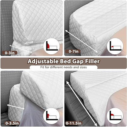 4 Modes Pillow Wedge for Headboard Gap, Foldable Bed Wedge Pillow, Bed Gap Filler King Size Fill The Gap (0-7"), Mattress Gap Filler Long Pillow Between Headboard and Mattress