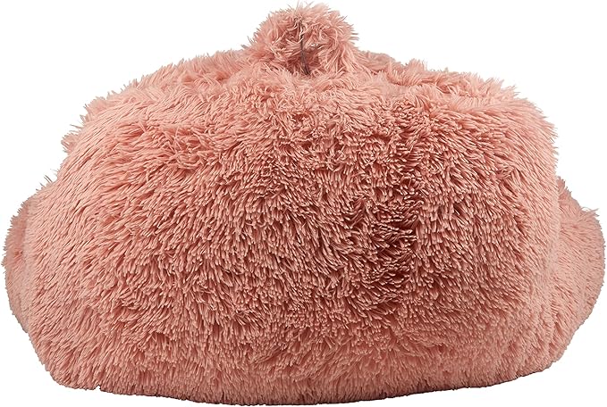 Klear Vu Shaggy Bed Rest Back Support Pillow for Adults, and Kids, Serves as Lumbar and Arm Support While on Bed, Chair, Couch, Sofa and Floor - Large Reading Pillow, 30" x 21", Peach
