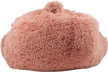 Klear Vu Shaggy Bed Rest Back Support Pillow for Adults, and Kids, Serves as Lumbar and Arm Support While on Bed, Chair, Couch, Sofa and Floor - Large Reading Pillow, 30" x 21", Peach