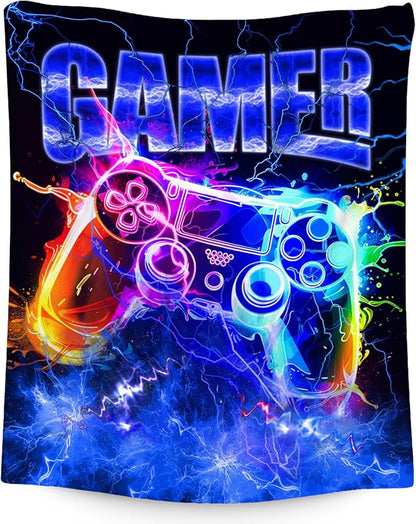 Blanket for Boys Gaming Blankets Gifts for Gamer Lovers, 60"x80" Soft Plush Cozy Throw for Adutls Teen Room