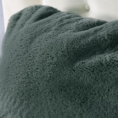 Faux Fur Assembly Need DIY Extra Large Backrest Reading Bed Rest Pillow with Arms and Pockets for Sitting in Bed Couch Sofa, Removable Cover & Filling Seprated, 28" x 30" x17", Dark Gray