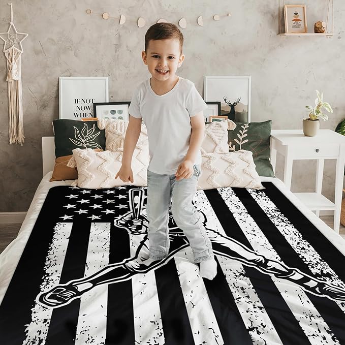 Baseball Gifts for Kids Son Grandson - 50x40 Inches Small Soft Fuzzy Flannel Boys Blankets Accessories Throws Decor for Travel Cars Office All Seasons