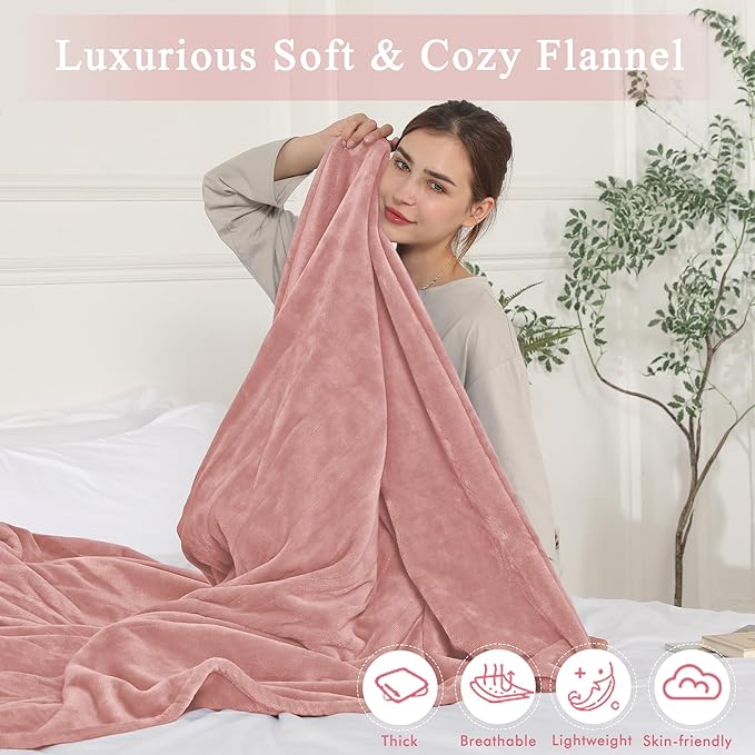 Electric Blanket Full Size, Super Soft Cozy Upgraded Flannel Heating Blanket with 6 Heating Levels & 1-10 Hours Auto Off, Fast Heating & Overheat Protection, 72" x 84", Candy Pink