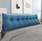 Wedge Headboard Pillow Dorm Room Reading Pillow Back Support for Sitting Up in Bed Bolster Lumbar Cushion Body Positioning Bedrest Cotton Linen 76in Blue King