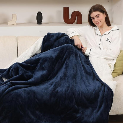 ESTINGO Heated Blanket Full Size, Soft Heated Electric Blanket with Timer 6 Heating Levels & 1-10 Hours Auto Off, Fast Heating & Overheat Protection, 72" x 84", Navy Blue