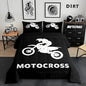 Feelyou Dirt Bike Bedding Set - Extreme Sports Comforter Set for Kids Motocross Rider - Cool Sports Quilt 1 Comforter Set with 2 Pillowcases - Queen Size