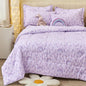 Mooreeke Full Size Comforter Sets for Girls Kids, 8 Pieces Bed in a Bag Purple Love Rainbow Bedding Comforter Sheet Set with Shams and Decorative Toy Pillow, Ultral Soft Microfiber Kids Bed Set