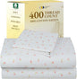 California Design Den Deep Pocket Twin Sheets Set - 400 Thread Count Sateen, Natural 100% Cotton Sheets, and Durable Bedding Set - Soft Floral