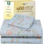 California Design Den Floral Deep Pocket Twin Sheets Set - 400 Thread Count Sateen, Natural 100% Cotton Sheets, and Durable Bedding Set - Antique Rose