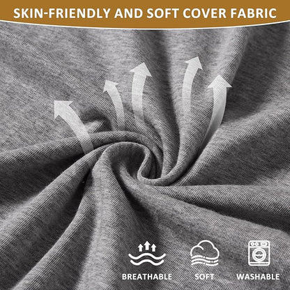 Reading Pillow for Bed,Ergonomic Wedge Pillow Headboard,Memory Foam Back Support Pillow for Bed Sitting Up Adult Sleeping,Wedge Headboard Pillow for Sleep Apne on Bedrest Couch Floor,Grey