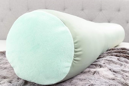 Straight Body Pillow, Full Size Premium Microbead,Side Sleeping/Maternity Pregnant Women, Supportive,Fluffy, Breathable, Cooling, 85/15 Spandex/Nylon Silky Feel Anti-Aging - 48” X 8” - Cadet Grey