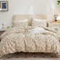 King Size Floral Duvet Cover, 100% Brushed Microfiber 3-Piece Bedding Set, Vintage Floral Garden Style with Zipper Closure