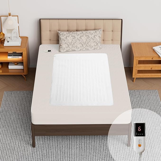 Heated Mattress Pad Mini Twin Size-Single Controller Electric Mattress Pad with Deep Pocket,6 Heat Settings & 10 Auto Shut Off Electric Bed Warmer,Machine Washable(31"x55")