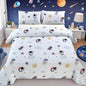 SDIII Astronaut Comforter Set Queen 3 Pieces, Silky Breathable Microfiber and Spandex, Outer Space Bedding Set Queen for Boys Girls Kids and Teens
