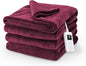 Sunbeam Electric Royal Luxe Microplush Heated Blanket, 12 Heat Settings, 12-Hour Auto Shut-Off, Fast Heating, Warm & Cozy, Machine Washable, Cabernet Color, Full (84" x 72")