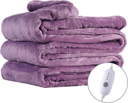 Electric Heated Blanket Full Size 72"x84", Fast Heating Blanket, Soft Cozy for Bed, 10 Hours Auto Off & 5 Heating Levels, Heater Blankets, Machine Washable, Warm Gifts for Grandma -Light Purple