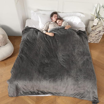 Heated Blanket Queen Size, Soft Cozy Upgraded Flannel Electric Blanket Dual Control with 5 Heating Levels & 10 Hours Auto Off, Fast Heating & ETL & FCC Certification, 84" x 90", Silver Gray