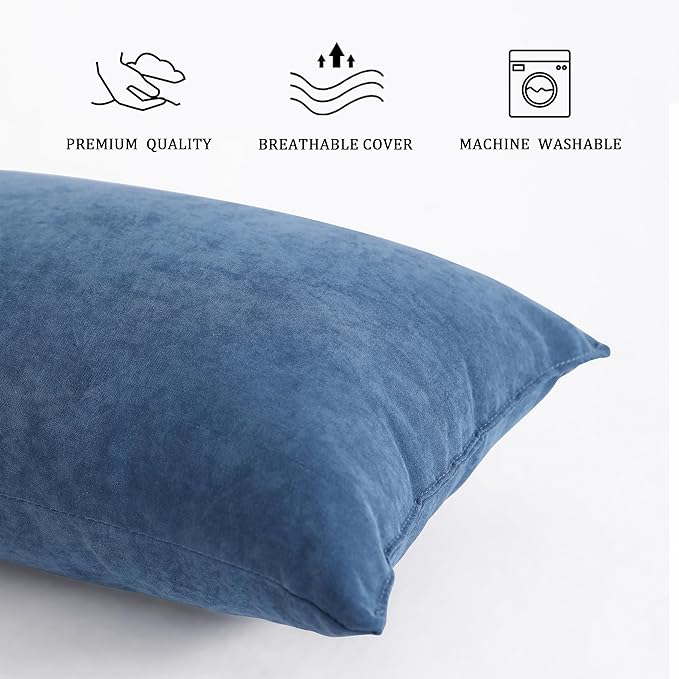 BEDSUM 2 Pack Tiny Pillows, 11"x7" Microfiber Mini Pillow for Travel, Pets, Soft and Machine Washable Small Pillows for Neck, Wrist, and Knee Comfort, Denim Blue