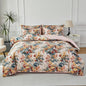 URBONUR Floral Duvet Cover Set King Size 3 Pieces 100% Cotton Silky Sateen Wildflowers Comforter Cover with 2 Pillowcases Soft & Breathable Bedding Sets