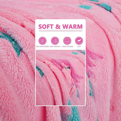 Glow in The Dark Mermaid Blanket,Mermaid Gifts Toys for Girls, Birthday Presents Decor for Kids Age 3-14 Year Old Daughter Teen Child Toddler Luminous Christmas Bedroom Throw Blanket 50"x60"