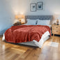 Electric Heated Blanket 84"x90" Queen Size Flannel Heated Blanket, Cozy & Warm for All Night, 5 Heat Settings & 10 Hours Auto Off, Machine Washable-Brick Red