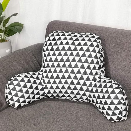 Bohemian Printed Reading Pillow with Support Arms Soft Bed Rest Pillows Back Support Cushion fo Kids Reading Watching TV Sitting Up in Bed (20"×15"×8",Black White)