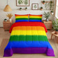 Feelyou Rainbow Bedding Set Colorful Rainbow Comforter Set for Kids Boys Girls Multicolor Comforter Ultra Soft Quilt Set 1 Comforter Set with 2 Pillowcases Queen Size