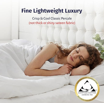 California Design Den Certified 100% Egyptian Cotton Sheets California King Size Set - Lightweight Percale California King Sheet Set with Deep Pockets, Crisp & Durable Luxury Bedding Set - Beige