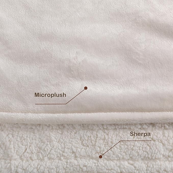 Electric Heated Blanket King Size - 90"x100", Soft Flannel Heating Blanket, 10 Heating Levels, 1-12 H Auto Shut Off, Breathable Warm and Washable for Bed, White