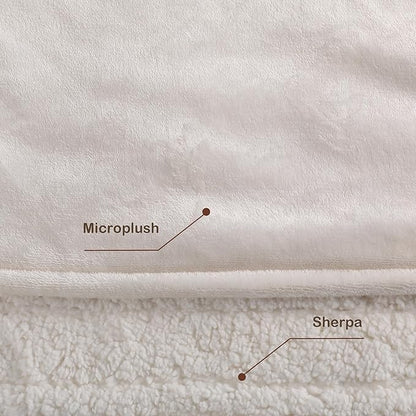 Electric Heated Blanket King Size - 90"x100", Soft Flannel Heating Blanket, 10 Heating Levels, 1-12 H Auto Shut Off, Breathable Warm and Washable for Bed, White