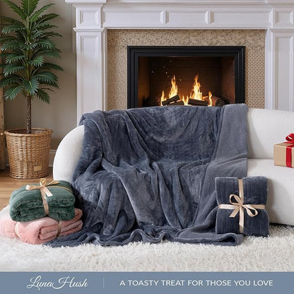 Electric Blanket Heated Twin Size-62" x 84" Heated Blanket with 8 Heat Levels & 10 Hours Auto Off, Fast Heating Flannel Blankets Machine Washable with ETL & FCC Certified, Light Grey