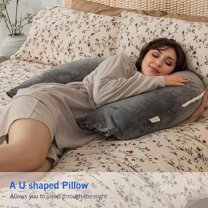 INSEN Reading Pillow, Back Pillow for Sitting in Bed and Couch, Gaming Pillow for Adults, Sit Up Support for Bed, Grey