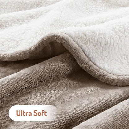 Degrees of Comfort Electric Heated Blanket Queen Size with Dual Control - Soft Flannel Heating Blankets with 6 Heat Settings, Auto Shut-Off, Overheat Protection, ETL Certified - 84x90'', Mocha
