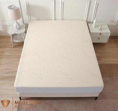 Luxury Waterproof Organic Mattress Protector King - Organic Cotton Breathable Mattress Pad Cover - Premium 380 GSM Comfort - Deep Pocket - Jersey Cotton Skirt - Fitted Design