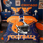 Feelyou Football Comforter Set with Sheets 7 Piece King Size Ball Games Bed in a Bag Kids Boys Girls Rugby Bedding Set City of Footballs Bedroom Decor Rugby Sports