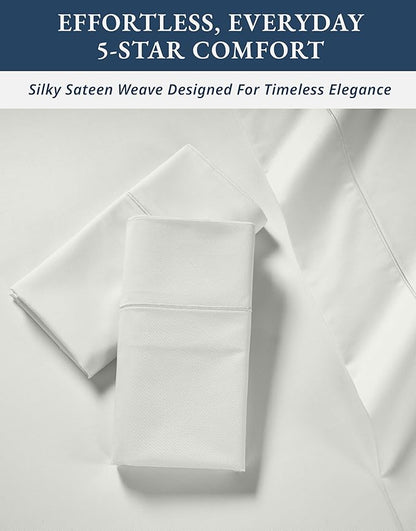 LANE LINEN 100% Egyptian Mercerized Cotton King Size Sheets Set, Eco Friendly Sustainably Produced No Pill Fade Resistant 15 Iinch Deep Pocket King Sheet Set - Vaporous Gray