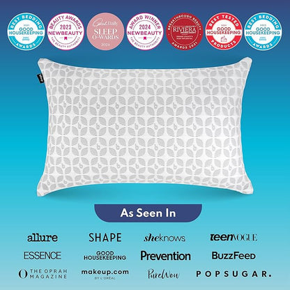 BLISSY Adjustable Memory Foam Pillow King Size – Cooling Memory Foam Pillows for Side Sleepers – Cooling Gel Pillow with Shredded Memory Foam – CertiPUR-US & Oeko-TEX