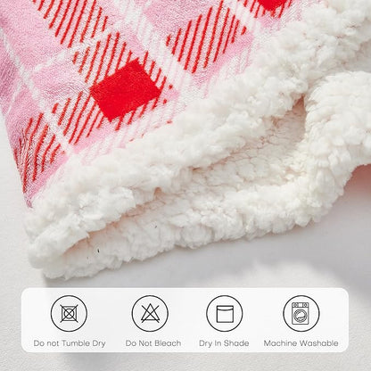 Electric Heated Blanket Full Size 72"x84" Microplush & Sherpa Fabric, Machine Washable 4 Heat Settings & 10 Hours Auto Off - Pink