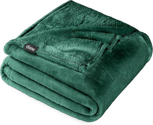 Bare Home Fleece Blanket - Full/Queen - Ultra-Soft Lightweight for Bed, Sofa, and Couch - Luxury Microplush - Cozy Warm Blanket (Full/Queen, Forest Green)