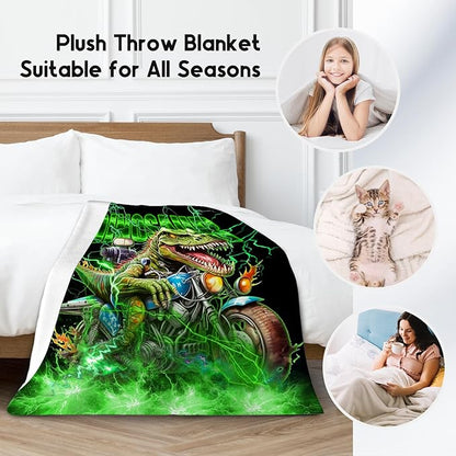 Kids Blanket Dinosaur Blankets Gifts for Boys Child, 50"x60" Soft Plush Cozy Throw for Dinosaur Lovers