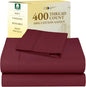 California Design Den Twin Sheets Set - Soft 400 Thread Count Sateen, Natural 100% Cotton Sheets with Deep Pockets, and Durable Bedding Set - Burgundy Red