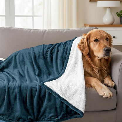 Utopia Bedding Sherpa Blanket Queen Size (Stone Blue, 90x90 Inches) - Soft Lightweight Plush Fleece Reversible Blanket for Bed, Sofa, Couch, Camping and Travel