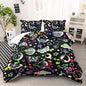 Cartoon Cosmic Planets Comforter Set for Kids, Butterfly and Moth Bedding Set with Colorful Spot Design, Star Pattern Black Comforter Bedroom Decoration Twin Size