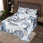 Sea Turtle Bedspread King Kids Hawaiian Ocean Marine Reptile Bedding Set For Women Men Bedroom Turtle Tortoise Decor Coverlet Set Beach Sea Underwater Creature Quilt Set For All Season, White Blue